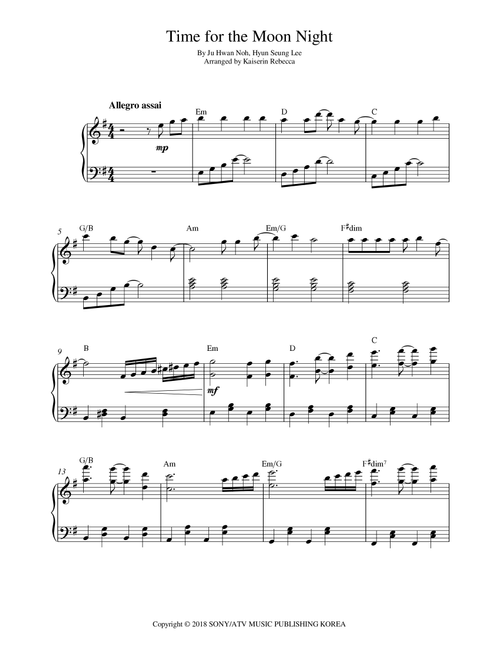 Time For The Moon Night (Arr. Kaiserin Rebecca) - Gfriend (Piano Solo)