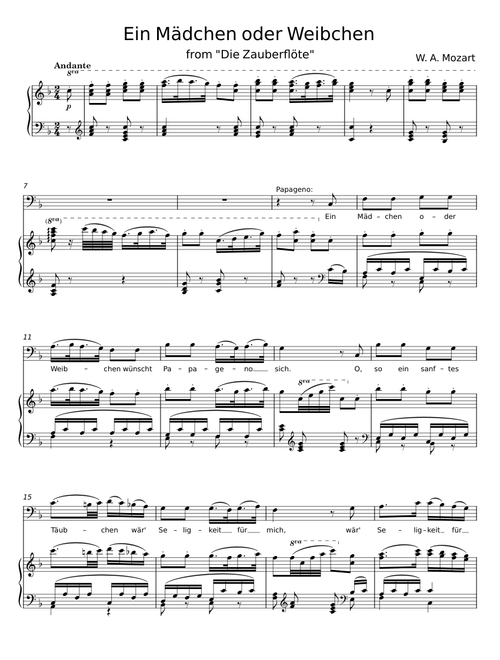 Ein Madchen Oder Weibchen - Wolfgang Amadeus Mozart