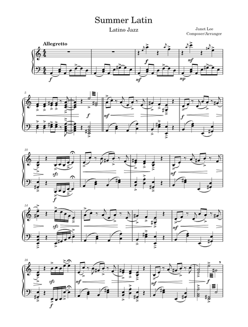 Summer Latin (Latino Jazz) – janetsmusicpa