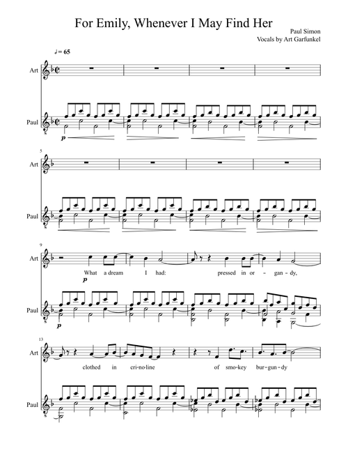 For Emily, Whenever I May Find Her (Simon and Garfunkel)