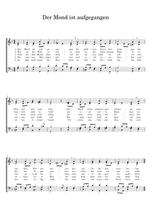 Der Mond ist aufgegangen Sheet Music with Chords for Synthesizer