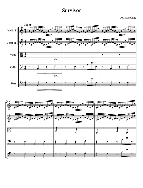 Survivor (Transposed to A min)