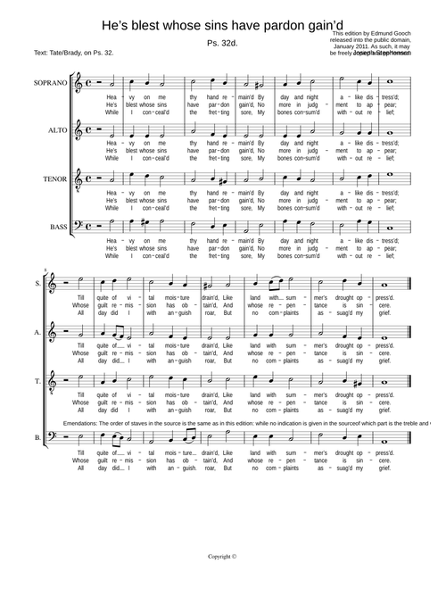 He's blest whose sins have pardon gained - Joseph Stephenson