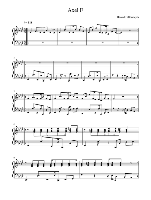 Axel F (Piano) - Harold Faltermeyer - Beverly Hills Cop Theme