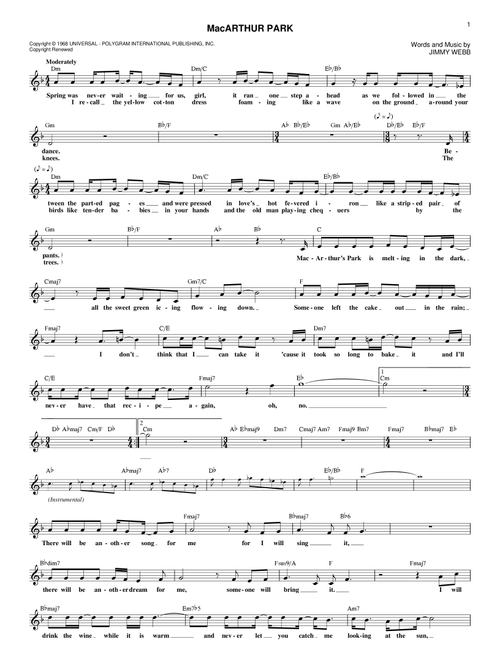 MacArthur Park - Donna Summer, Richard Harris (Lead Sheet - Fake Book)