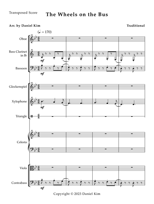 The Wheels on the Bus (Arr. Daniel Kim) - Traditional (Large Ensemble)