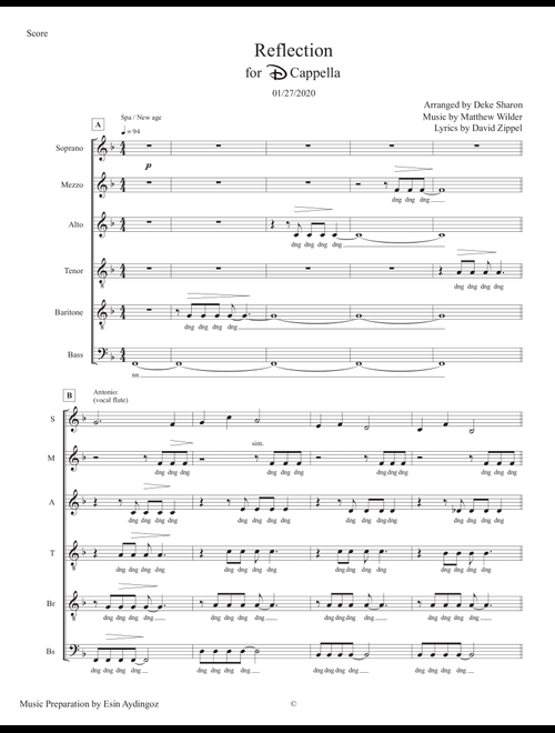 Reflection (Arr. Deke Sharon) - Christina Aguilera (Choral, SATB divisi)
