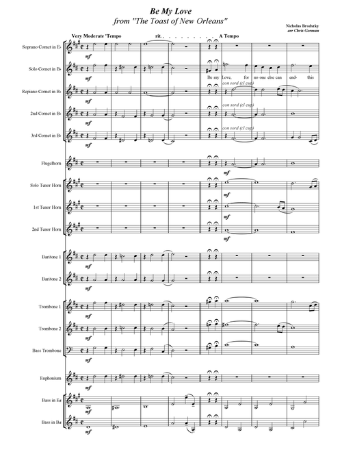 Be My Love (Arr. Chris Gorman) - Nicholas Brodszky, Sammy Cahn (Brass Band)