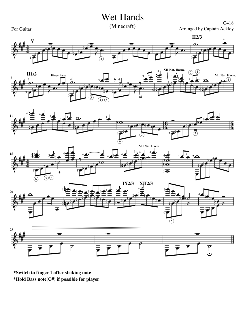 Ноты wet hands для пианино. Minecraft ноты для фортепиано. C418 wet hands. Sweden c418 ноты. Wet hands minecraft ноты.