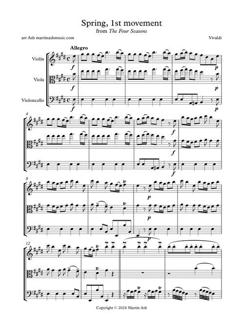 The Four Seasons: Spring, 1st movement (Arr. Martin Ash) - A Vivaldi (String Ensemble)