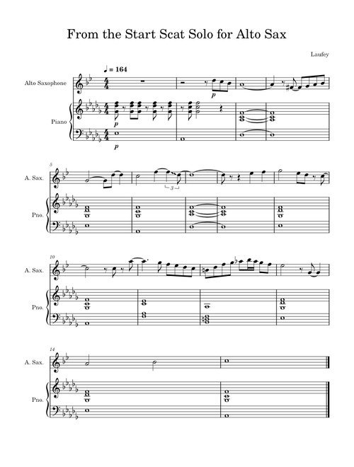 From The Start – Laufey From The Start – Scat Solo for Alto Sax