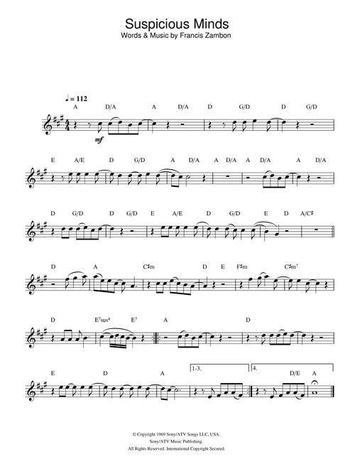 Suspicious Minds - Elvis Presley (Saxophone Solo)