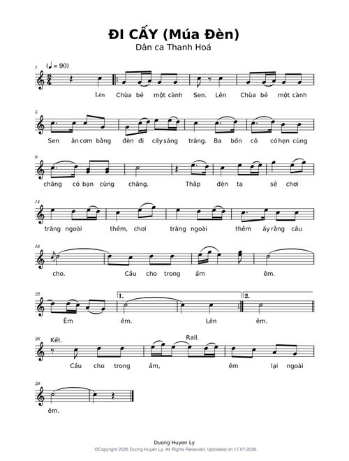 ĐI CẤY/Múa Đèn - Dân ca Thanh Hoá (Lời Hát)