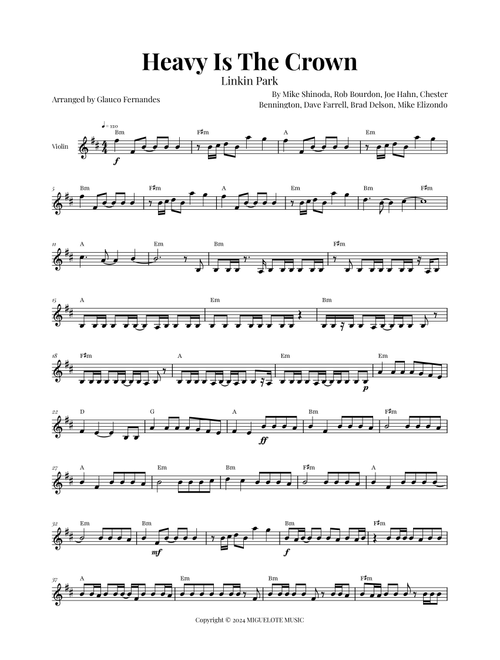 Heavy Is The Crown (Arr. Glauco Fernandes) - Linkin Park (Violin Solo)