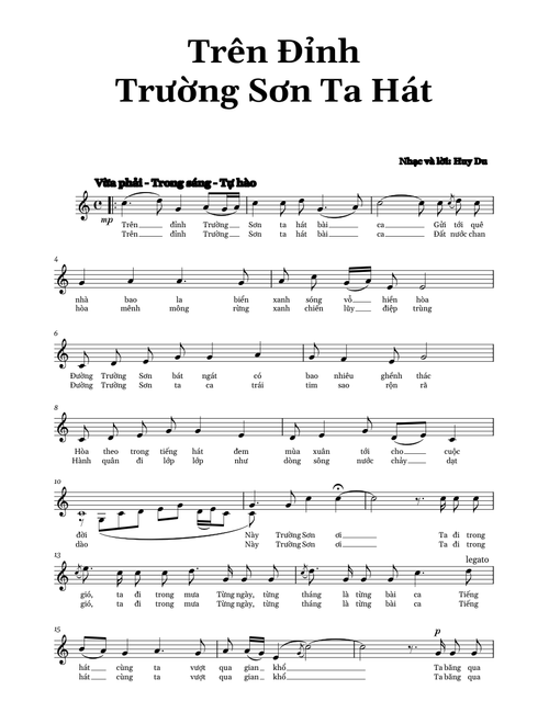 Trên Đỉnh Trường Sơn Ta Hát – Huy Du