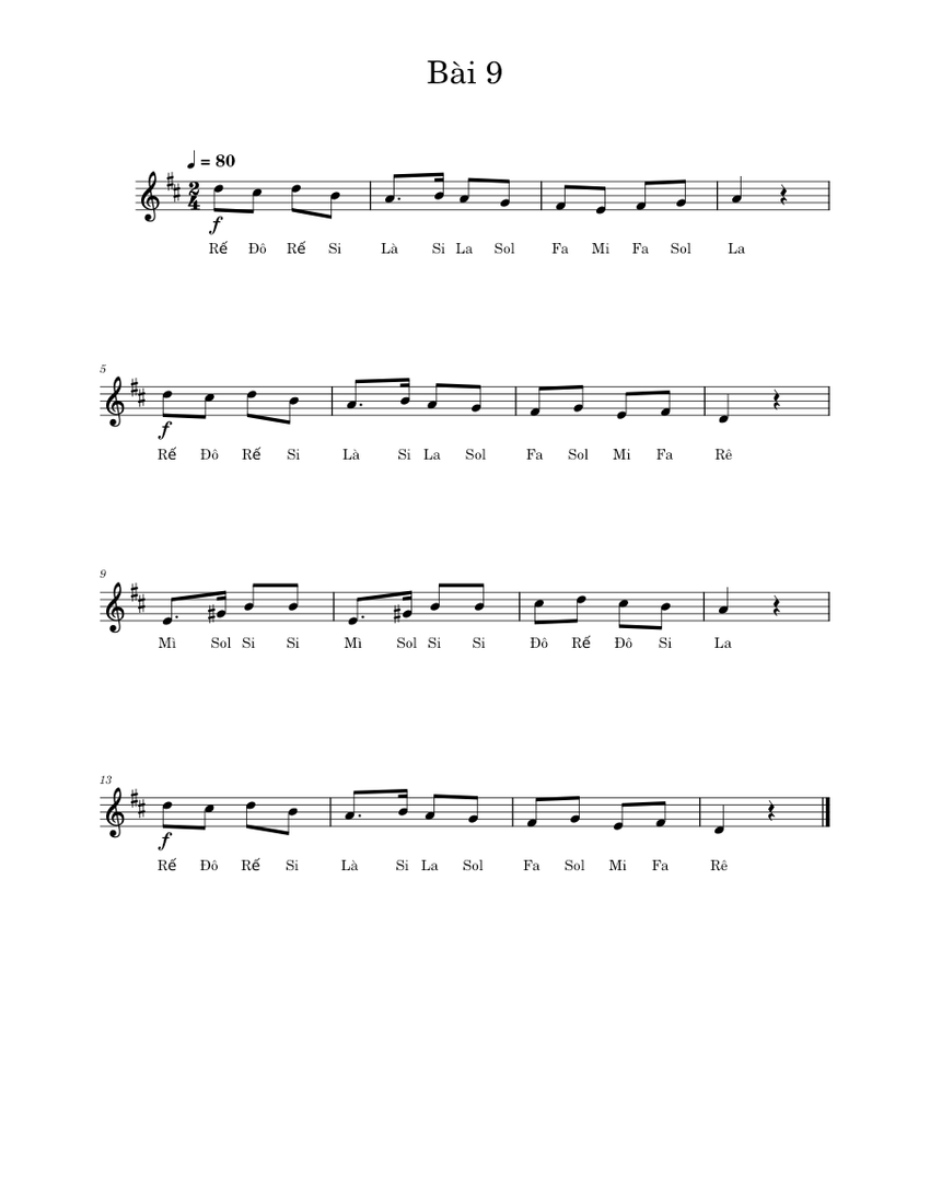 Bài 9 Sheet music for Piano (Solo) | Musescore.com