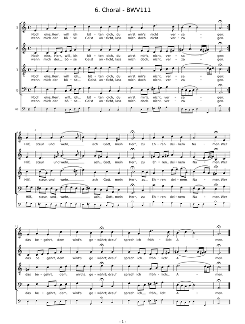 BWV111/6. Chorale
