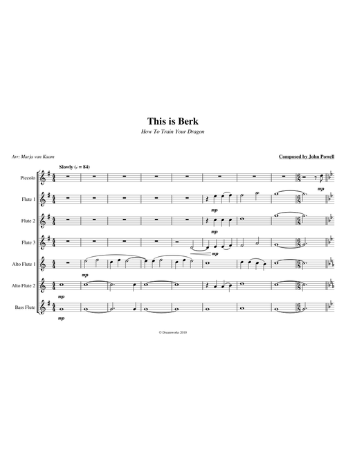 How To Train Your Dragon: This is Berk for Flute Ensemble
