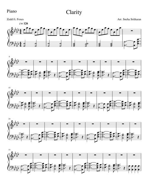 Clarity (instrument parts) // Piano 