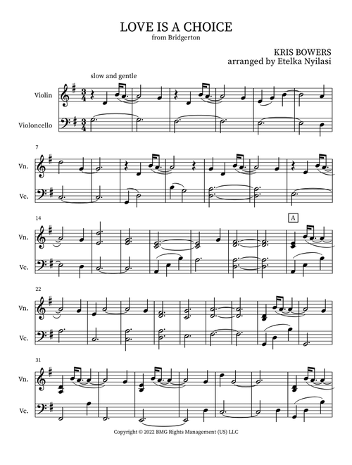 Love Is A Choice (Arr. Etelka Nyilasi) - Kris Bowers (Instrumental Duet)