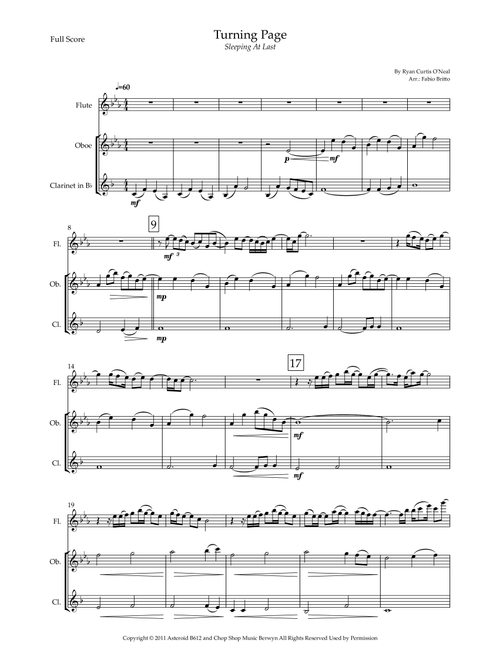 Turning Page (Arr. Fabio Britto) - Sleeping At Last (Woodwind Ensemble)
