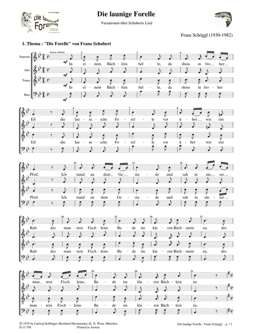 Die launige Forelle  - Franz Schöggl  (SATB MuseScore)