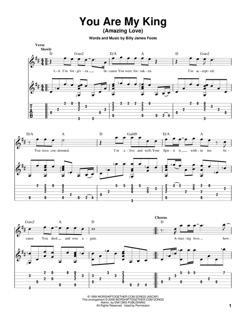 You Are My King (Amazing Love) - Newsboys (Solo Guitar)