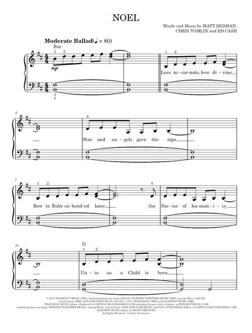 Noel - Chris Tomlin (Easy Piano)
