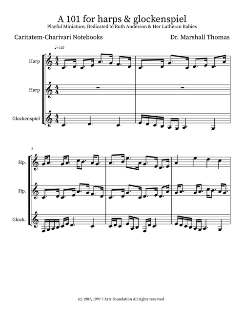 A 101 for harps & glockenspiel - Celebrity Chamber Players (Small Ensemble)