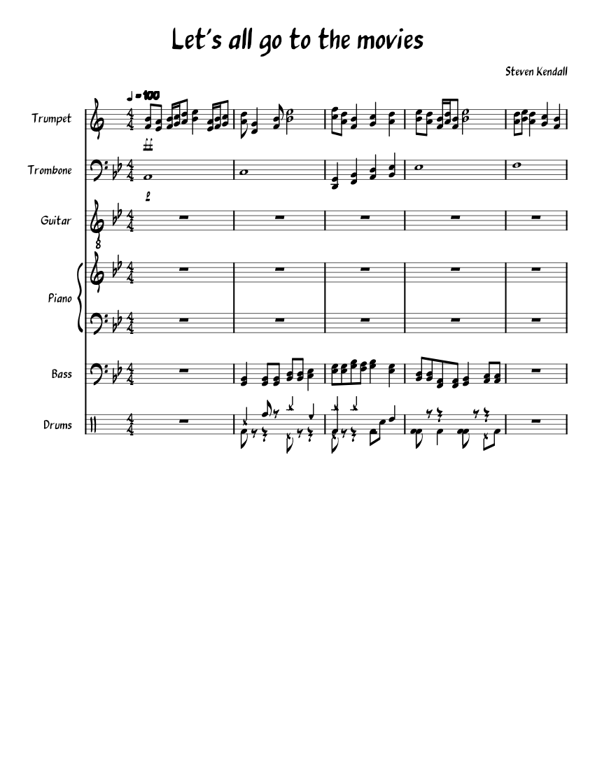 Let's all go to the movies Sheet Music for Piano, Trombone, Trumpet in ...
