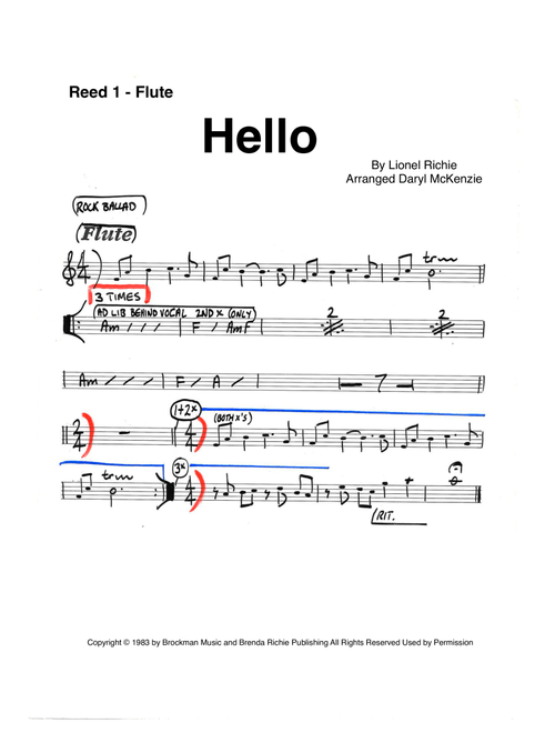 Hello (Arr. Daryl McKenzie) - Lionel Richie (Large Ensemble)