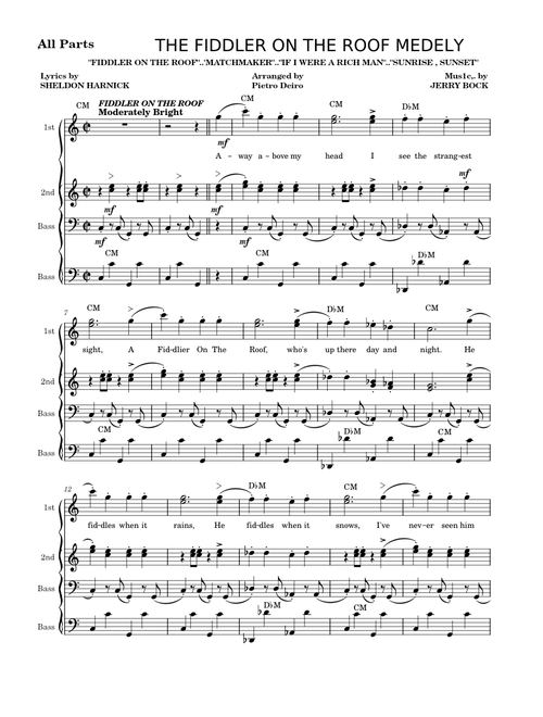 Fiddler On The Roof Medley – JERRY BOCK