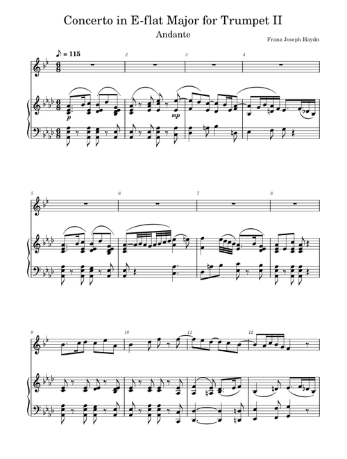 Trumpet Concerto in E-flat major, Hob.VIIe:1 – Joseph Haydn Joseph Haydn Concerto in E-flat Major for Trumpet II