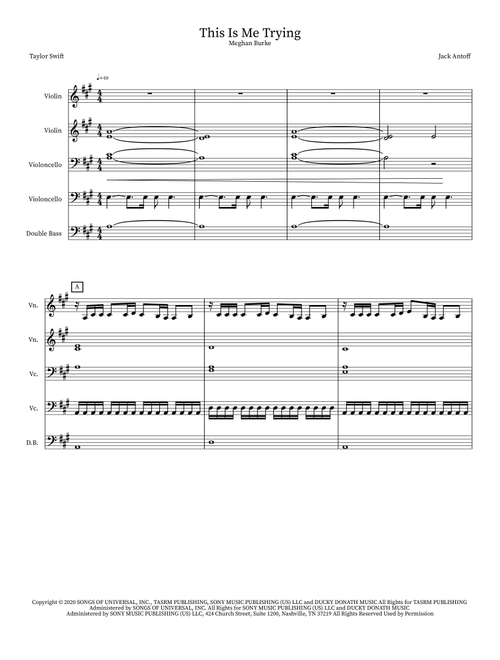This Is Me Trying (Arr. Meghan Burke) - Taylor Swift (String Ensemble)