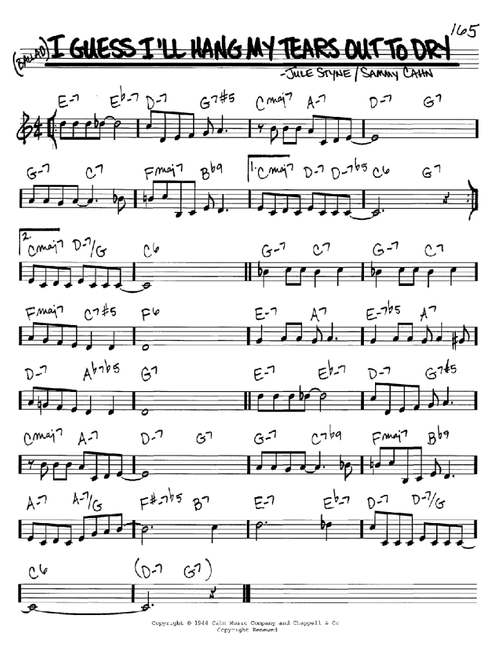 I Guess I'll Hang My Tears Out To Dry - Dexter Gordon (Real Book - Melody-Chords)