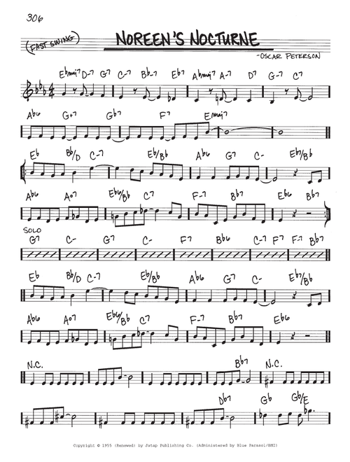 Noreen's Nocturne - Oscar Peterson (Real Book - Melody-Chords)