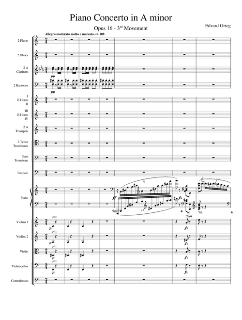 Piano Concerto in A minor Opus 16, Grieg, 3rd Movement - Allegro molto moderato