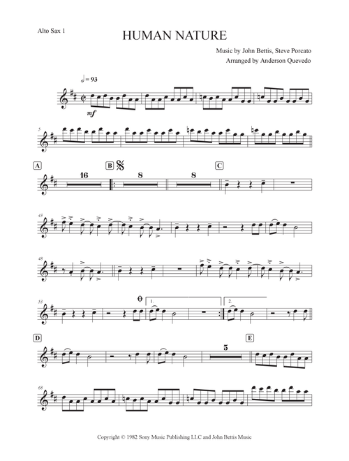 Human Nature (Arr. Anderson Quevedo) - Michael Jackson (Alto Sax Solo)