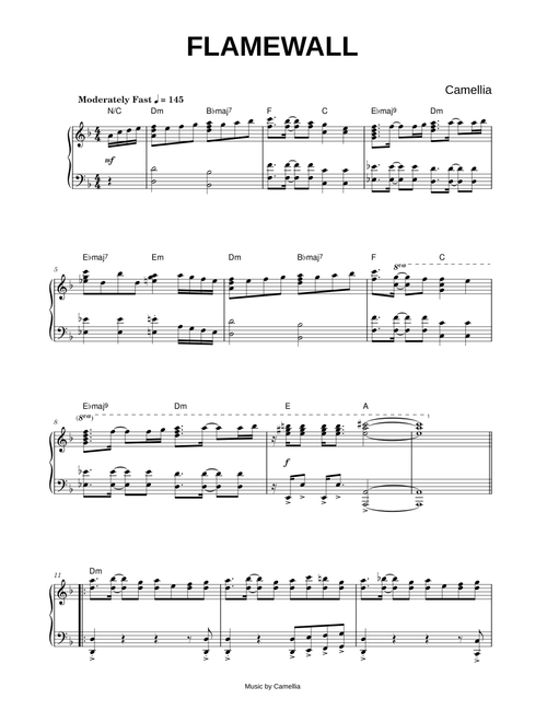 Flamewall - Camellia (Piano)