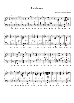 アルト・サクソフォンとピアノのための「ラクリモーサ」 スコア