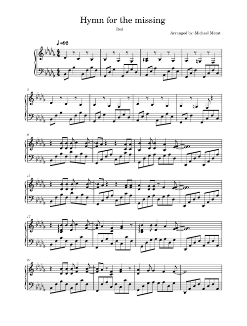 Hymn for the missing – RED