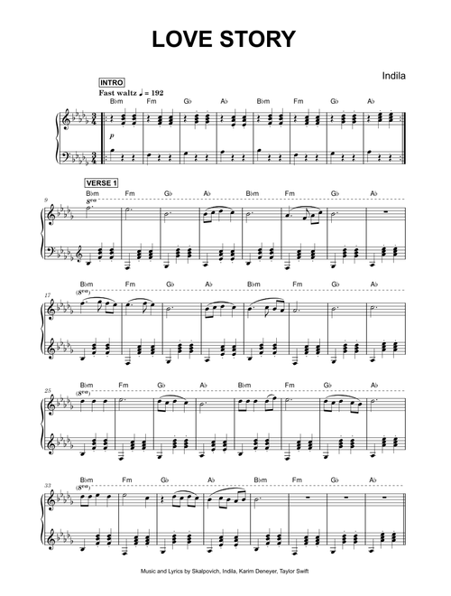 Love Story - Indila (Piano)