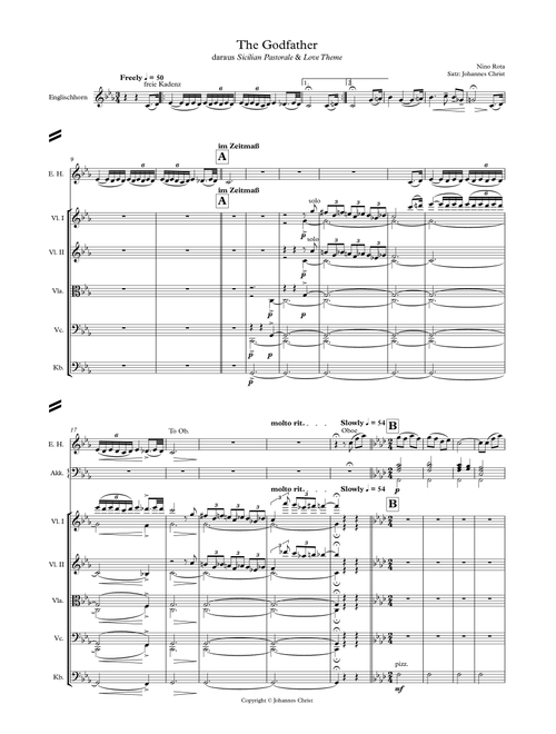 Love Theme From The Godfather Iii (Arr. Johannes Christ) - Nino Rota (Small Ensemble)