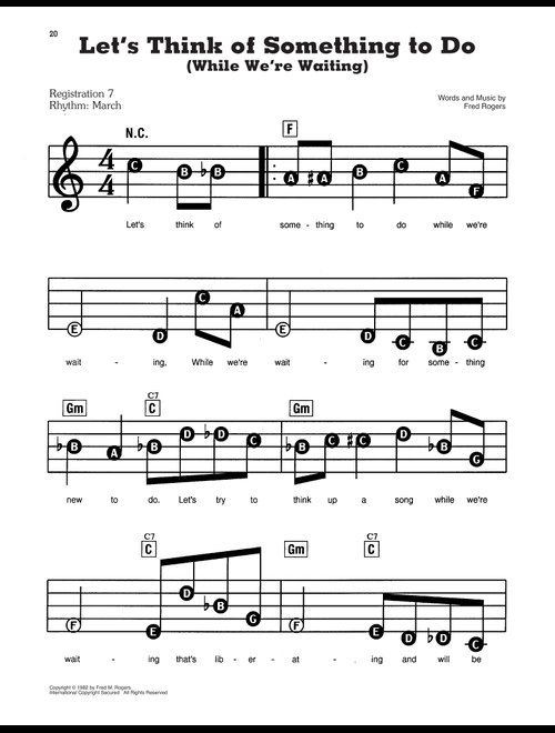 Let's Think Of Something To Do (While We're Waiting) (from Mister Rogers' Neighborhood) - Fred Rogers (E-Z Play Today)