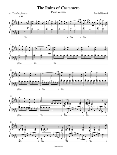 The Rains of Castamere (Piano) - Game of Thrones