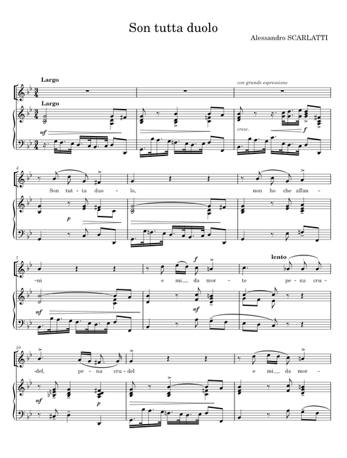 Son tutta duolo - Alessandro Scarlatti