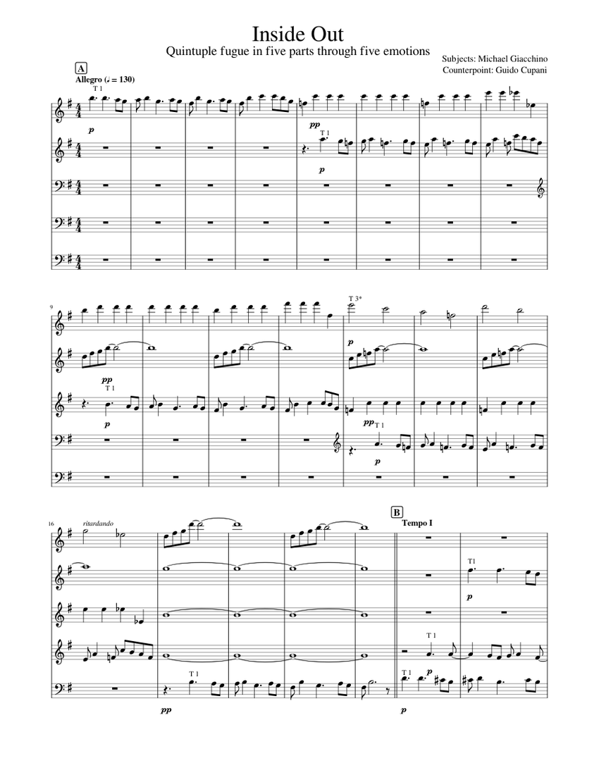 Inside Out Sheet music for Piano (Solo) | Musescore.com