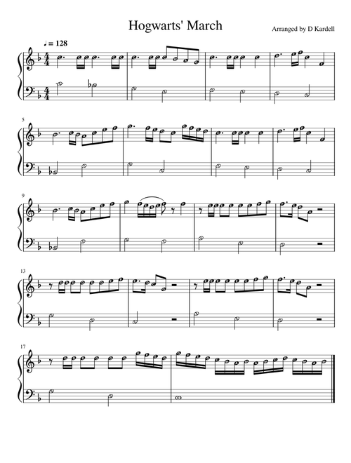 Hogwarts' March Easy Piano