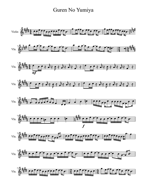 Guren No Yumiya/AOT for violin
