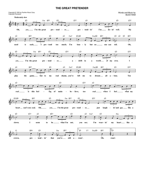 The Great Pretender - The Platters (Lead Sheet - Fake Book)